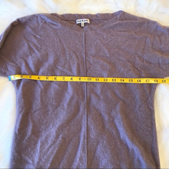 Knyt & Lynk 100% cashmere sweater seamless armpit sleeves smokey purple lavender - Picture 3 of 6